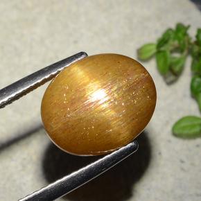 Pietra solare stellare Marrone dorato naturale da 5.86 ct, Taglio ovale, Opaco