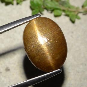 Pietra solare stellare Marrone dorato naturale da 7.67 ct, Taglio ovale, Opaco