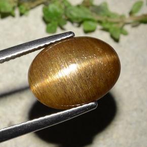 Pietra solare stellare Marrone dorato naturale da 7.67 ct, Taglio ovale, Opaco