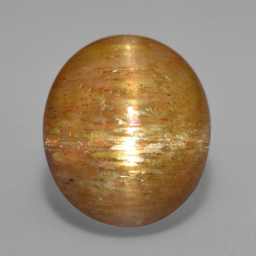 Pietra del sole stellata naturale marrone da 10,04 ct, taglio ovale, opaco