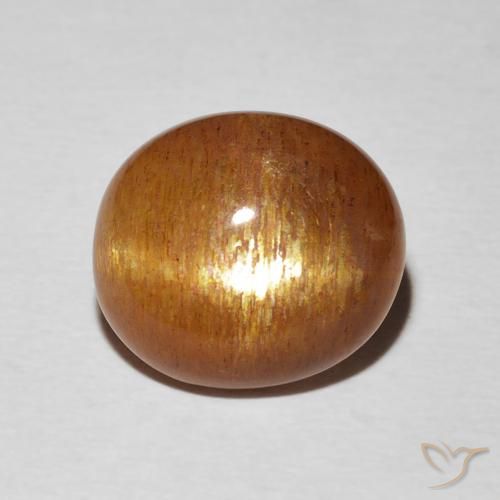 Pietra solare stellare Arancio Medio naturale da 7.38 ct, Taglio ovale, Opaco