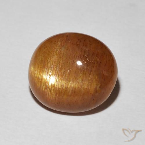 Pietra solare stellare Arancio Medio naturale da 7.38 ct, Taglio ovale, Opaco