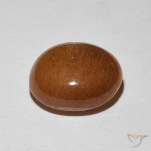 Pietra solare stellare Arancio Medio naturale da 7.38 ct, Taglio ovale, Opaco