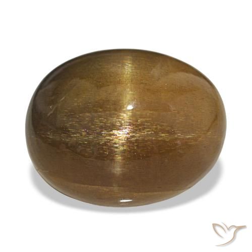 Pietra solare stellare Marrone chiaro naturale da 20.70 ct, Taglio ovale, Opaco