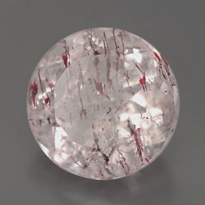 Quarzo fragola naturale rosa da 6,12 ct, trasparente, trasparente/traslucido