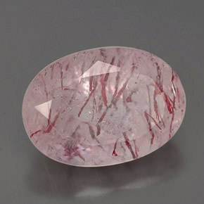 Quarzo fragola naturale rosa da 6,50 ct, trasparente, trasparente/traslucido