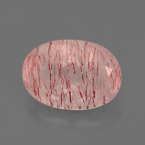 Quarzo fragola naturale rosa da 6,33 ct, trasparente, trasparente/traslucido