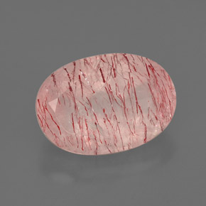 Quarzo fragola naturale rosa da 6,33 ct, trasparente, trasparente/traslucido