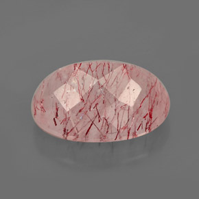 Quarzo fragola naturale rosa da 6,33 ct, trasparente, trasparente/traslucido
