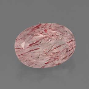 Quarzo fragola naturale rosa da 6,54 ct, trasparente, trasparente/traslucido