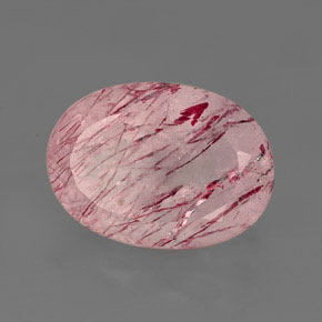 Quarzo fragola naturale rosa da 6,74 ct, trasparente, trasparente/traslucido