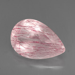 Quarzo fragola naturale rosa da 5,48 ct, trasparente, trasparente/traslucido