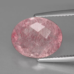 Quarzo fragola naturale rosa da 5,72 ct, trasparente, trasparente/traslucido