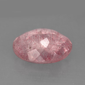 Quarzo fragola naturale rosa da 5,72 ct, trasparente, trasparente/traslucido