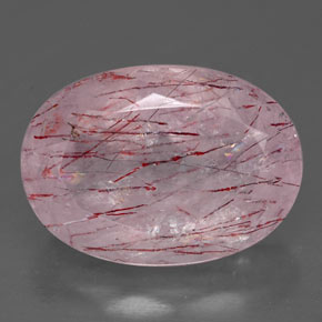 Quarzo fragola naturale rosso da 6,57 ct, trasparente, trasparente/traslucido