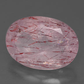 Quarzo fragola naturale rosso da 6,57 ct, trasparente, trasparente/traslucido