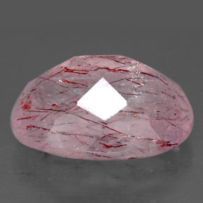 Quarzo fragola naturale rosso da 6,57 ct, trasparente, trasparente/traslucido