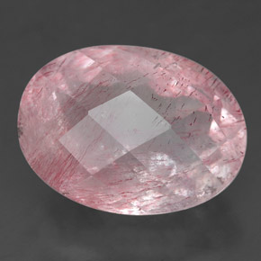 Quarzo fragola naturale rosa da 10,60 ct, trasparente, trasparente/traslucido