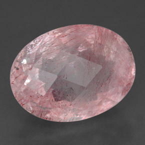 Quarzo fragola naturale rosa da 10,60 ct, trasparente, trasparente/traslucido