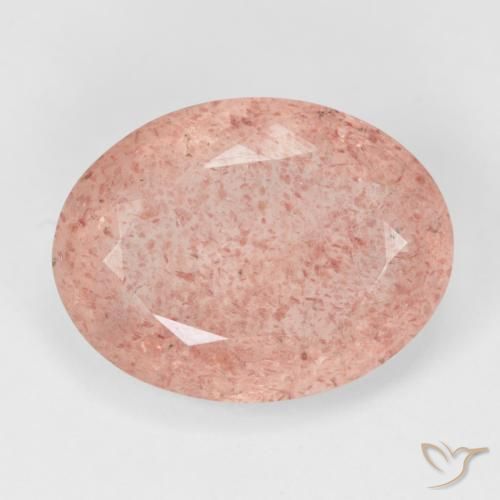 Quarzo fragola Rosa medio naturale da 10.41 ct, Ovale, Traslucido