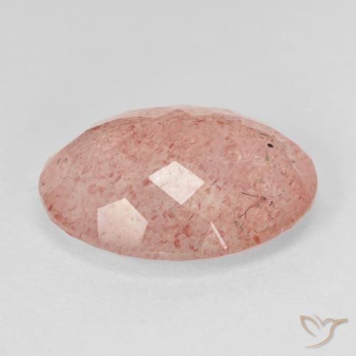 Quarzo fragola Rosa medio naturale da 10.41 ct, Ovale, Traslucido