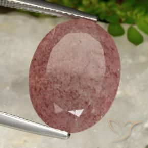 Quarzo Fragola Rosa rosa naturale da 9.13 ct, Ovale, Traslucido