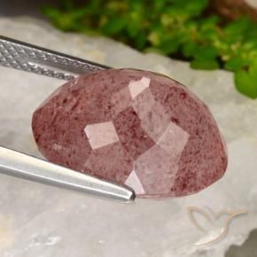 Quarzo fragola Rosa medio naturale da 9.98 ct, Ovale, Traslucido