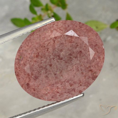 13.42ct Naturale Rosa rosa Quarzo Fragola, Ovale, Traslucido