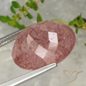 Quarzo fragola Rosa rosa naturale da 13.42 ct, Ovale, Traslucido