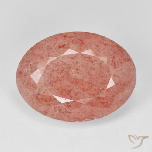 17.53ct Naturale Rosso medio Quarzo Fragola, Ovale, Traslucido