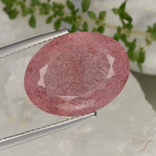 13.38ct Naturale Rosa intenso Quarzo Fragola, Ovale, Traslucido