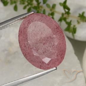 Quarzo fragola Rosa intenso naturale da 13.38 ct, Ovale, Traslucido