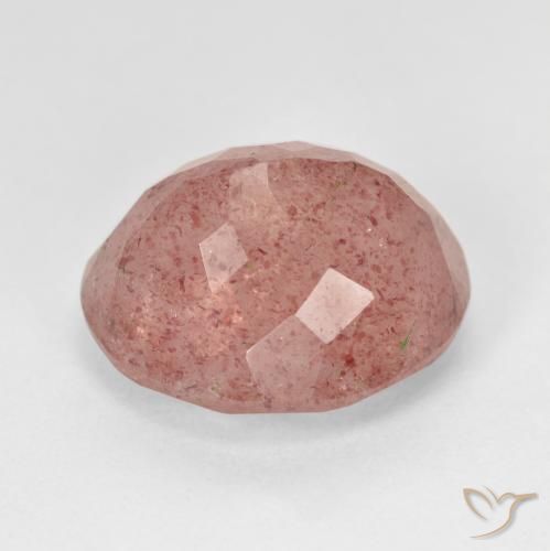 Quarzo fragola Rosso medio naturale da 11.60 ct, Ovale, Traslucido