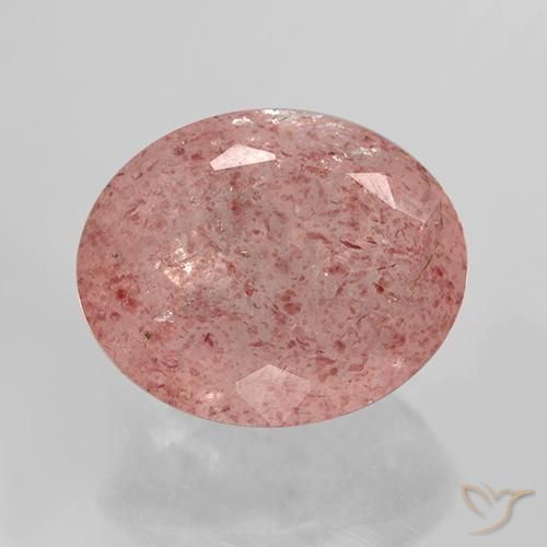 11.84ct Naturale Rosa arancio Quarzo Fragola, Ovale, Traslucido
