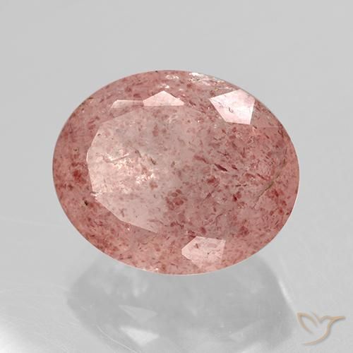 Quarzo fragola Rosa arancio naturale da 11.84 ct, Ovale, Traslucido