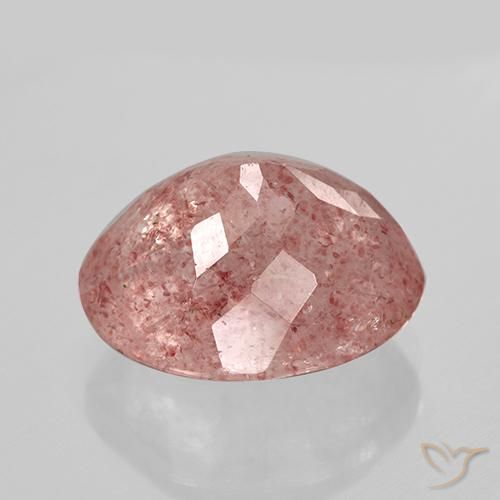 Quarzo fragola Rosa arancio naturale da 11.84 ct, Ovale, Traslucido