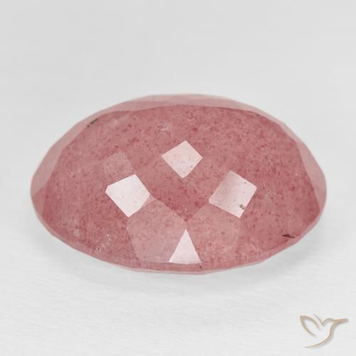 Quarzo fragola Rosso scuro naturale da 23.33 ct, Ovale, Traslucido