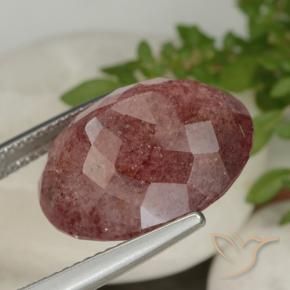 Quarzo fragola Sangria rossa naturale da 13.92 ct, Ovale, Traslucido