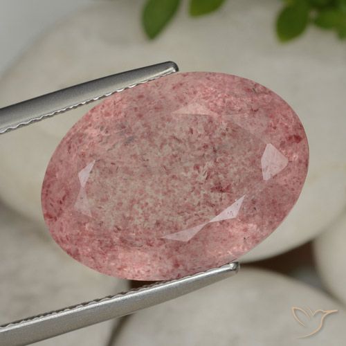 14.16ct Naturale Rosa intenso Quarzo Fragola, Ovale, Traslucido