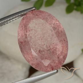 Quarzo fragola Rosa intenso naturale da 14.16 ct, Ovale, Traslucido