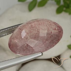 Quarzo fragola Rosa intenso naturale da 14.16 ct, Ovale, Traslucido