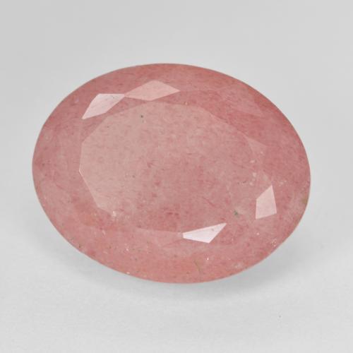 Quarzo fragola Rosa intenso naturale da 13.85 ct, Taglio ovale, Traslucido