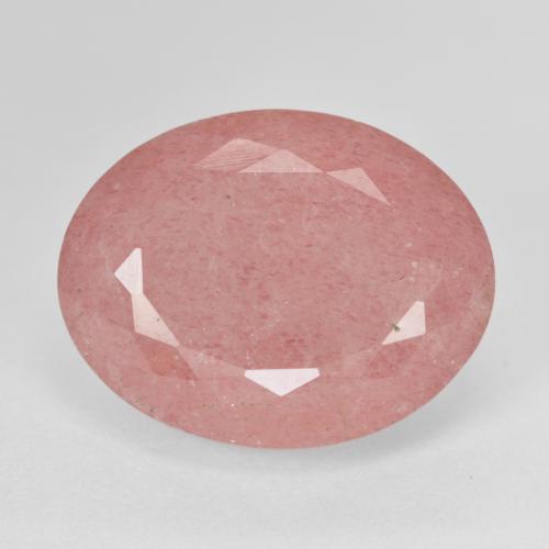 Quarzo fragola Rosa intenso naturale da 13.85 ct, Taglio ovale, Traslucido