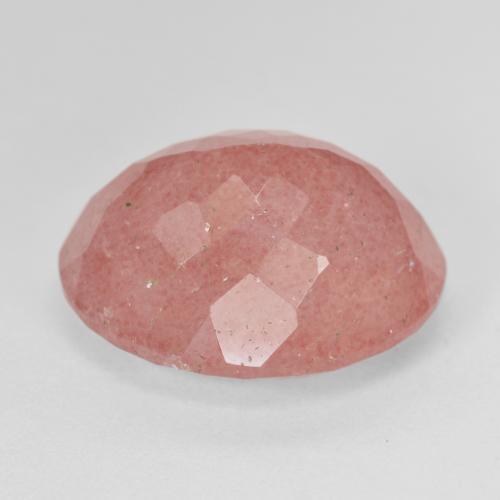 Quarzo fragola Rosa intenso naturale da 13.85 ct, Taglio ovale, Traslucido