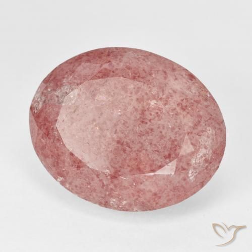 Quarzo fragola Rosa medio naturale da 20.31 ct, Ovale, Traslucido