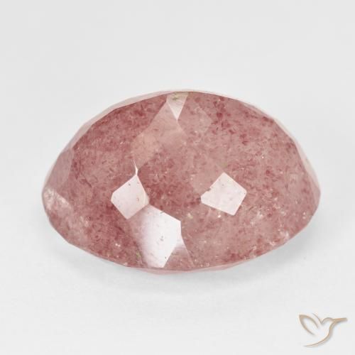 Quarzo fragola Rosa medio naturale da 20.31 ct, Ovale, Traslucido