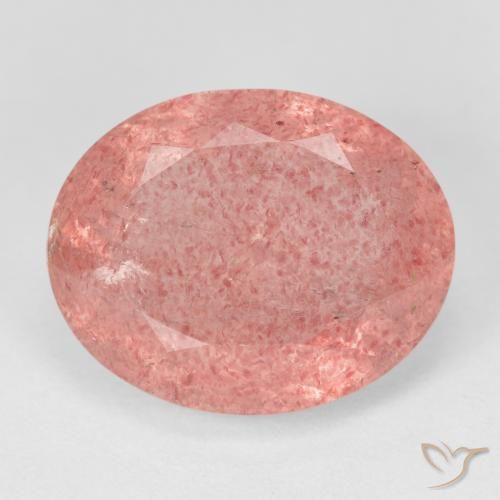8.41ct Naturale Rosa chiaro Quarzo Fragola, Ovale, Traslucido