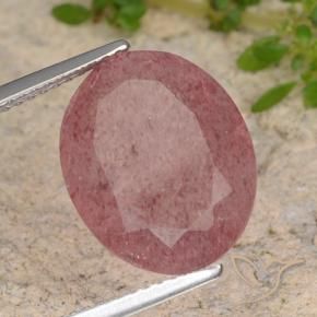 Quarzo fragola Rosa medio naturale da 6.85 ct, Ovale, Traslucido