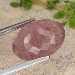 Quarzo fragola Rosa medio naturale da 6.85 ct, Ovale, Traslucido
