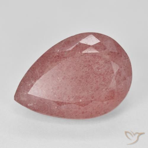 12.90ct Naturale Rosa rosa Quarzo Fragola, Forma a pera, Traslucido